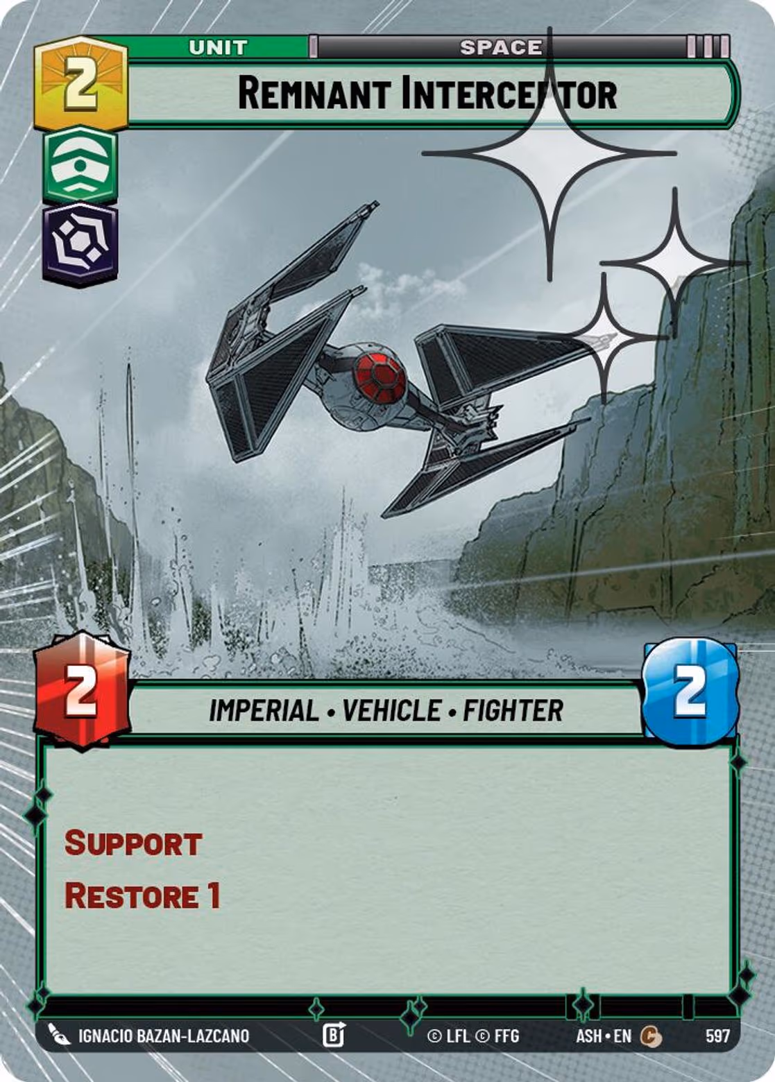 Remnant Interceptor ASH-597 Hyperspace Foil Star Wars Unlimited card