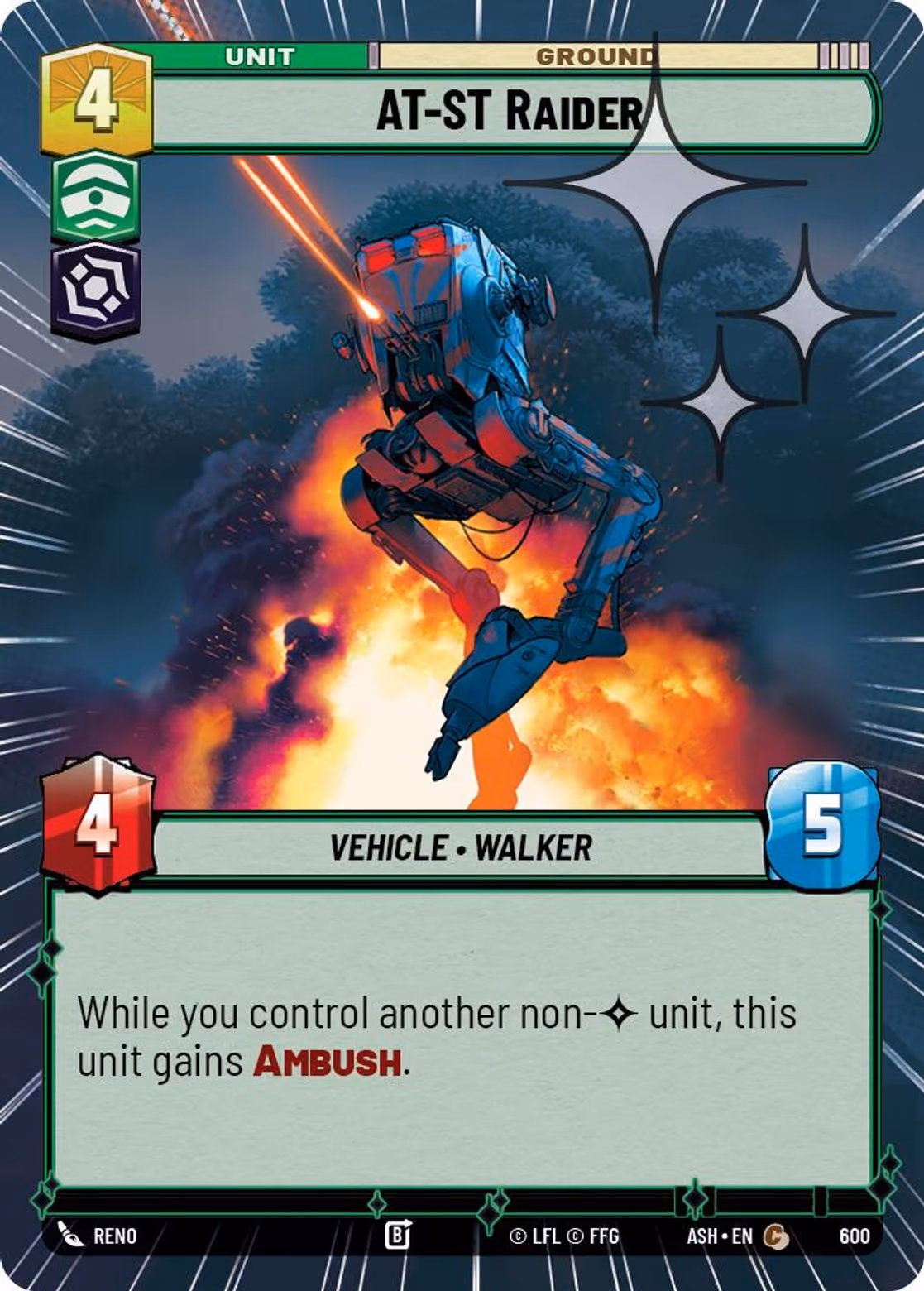 AT-ST Raider ASH-600 Hyperspace Foil Star Wars Unlimited card