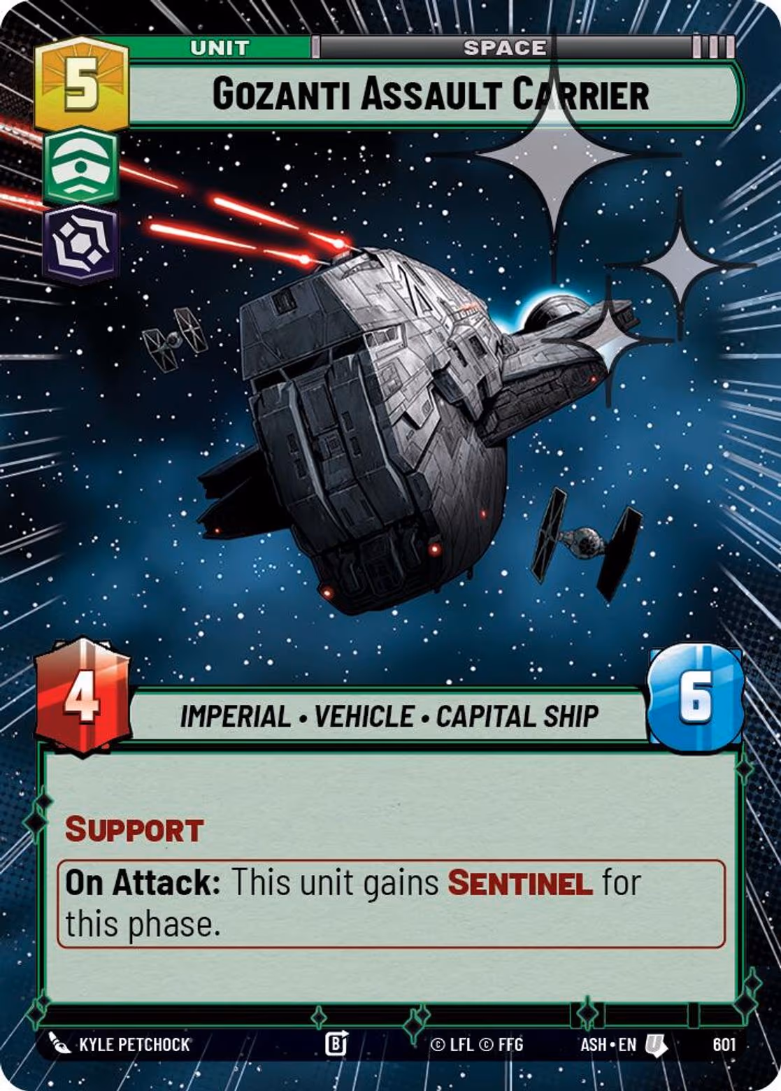 Gozanti Assault Carrier ASH-601 Hyperspace Foil Star Wars Unlimited card