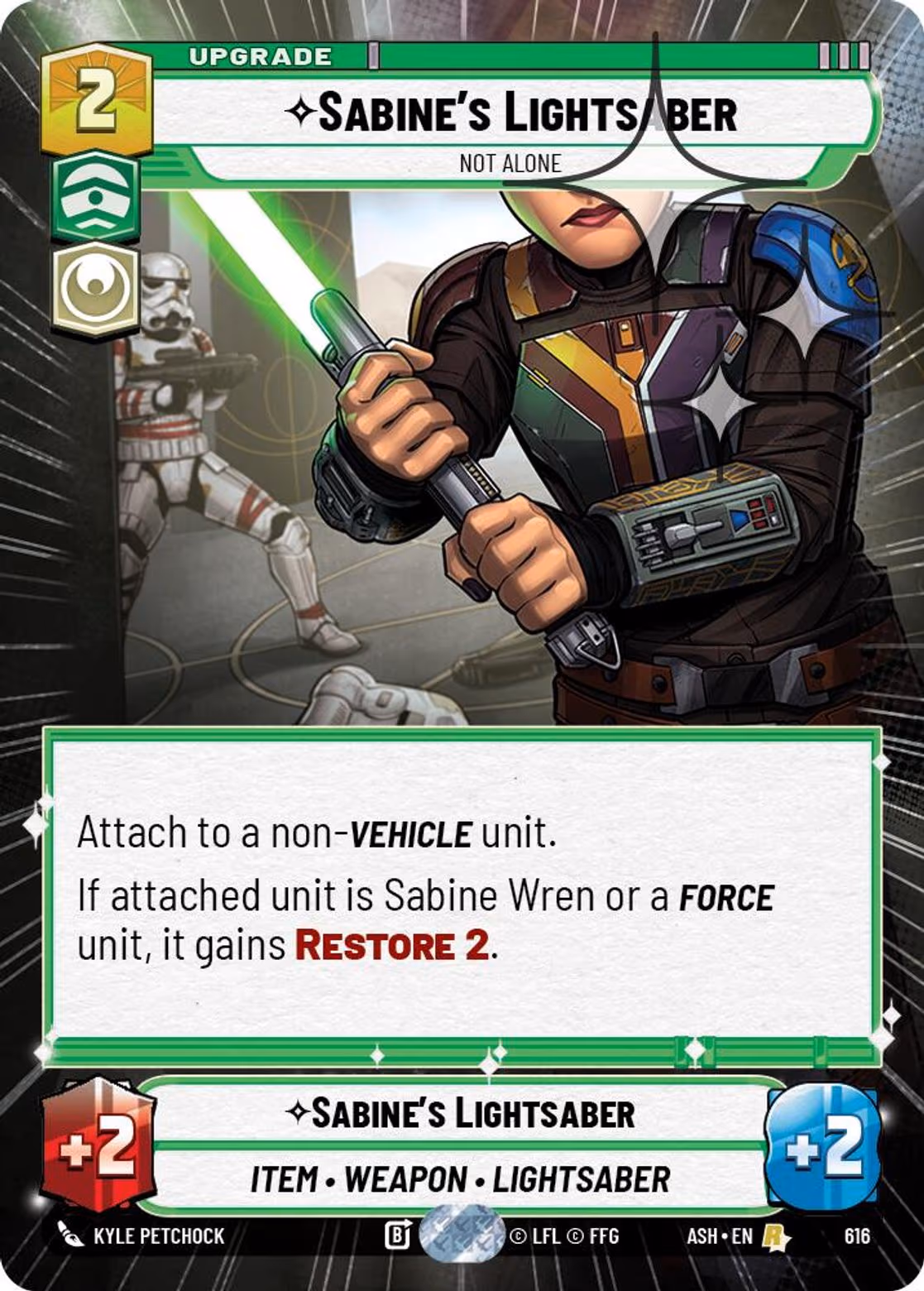 Sabine's Lightsaber - Not Alone ASH-616 Hyperspace Foil Star Wars Unlimited card