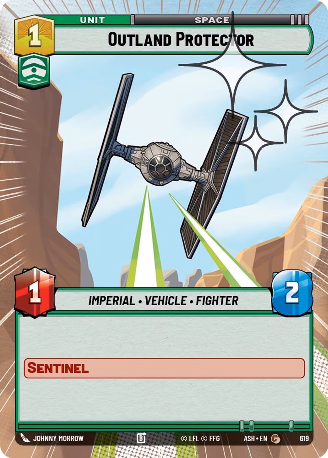 Outland Protector ASH-619 Hyperspace Foil Star Wars Unlimited card