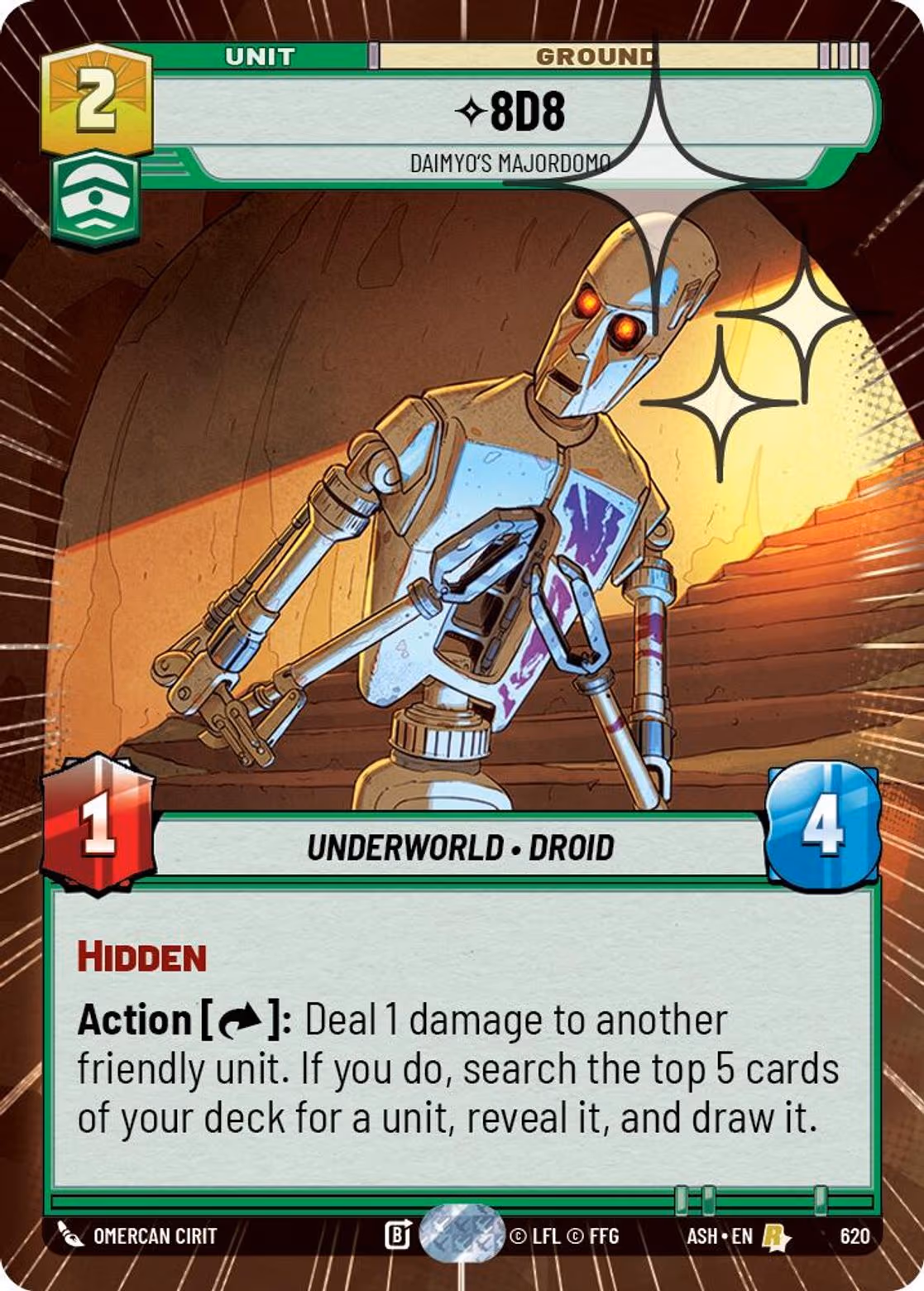 8D8 - Daimyo's Majordomo ASH-620 Hyperspace Foil Star Wars Unlimited card