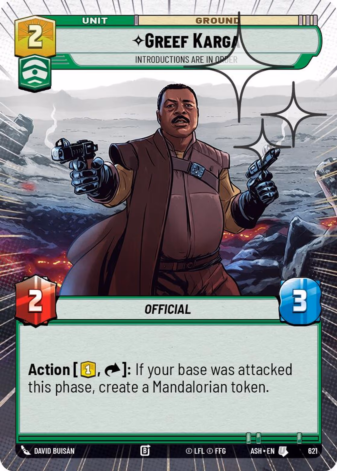Greef Karga - Introductions are in Order ASH-621 Hyperspace Foil Star Wars Unlimited card