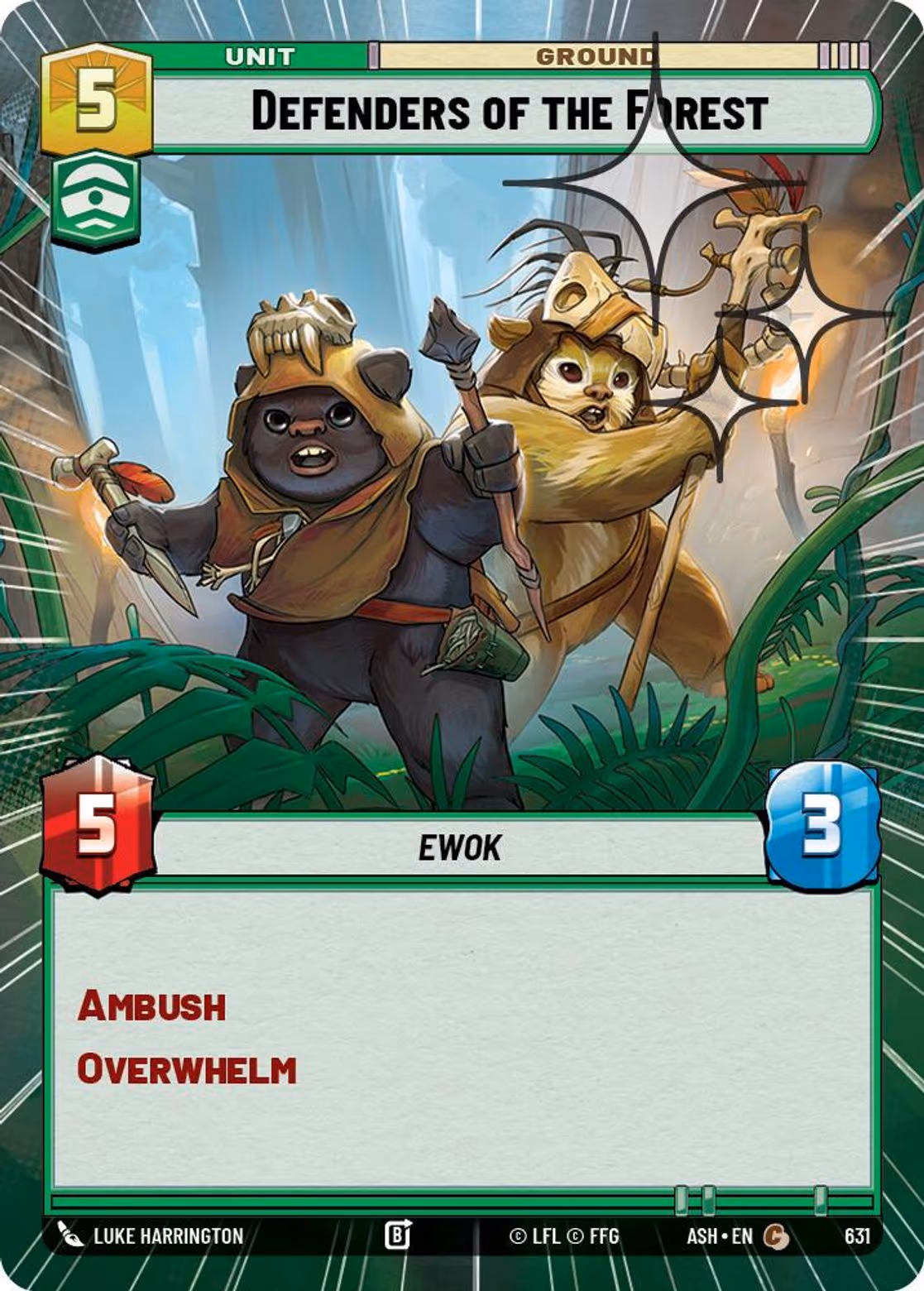 Defenders of the Forest ASH-631 Hyperspace Foil Star Wars Unlimited card