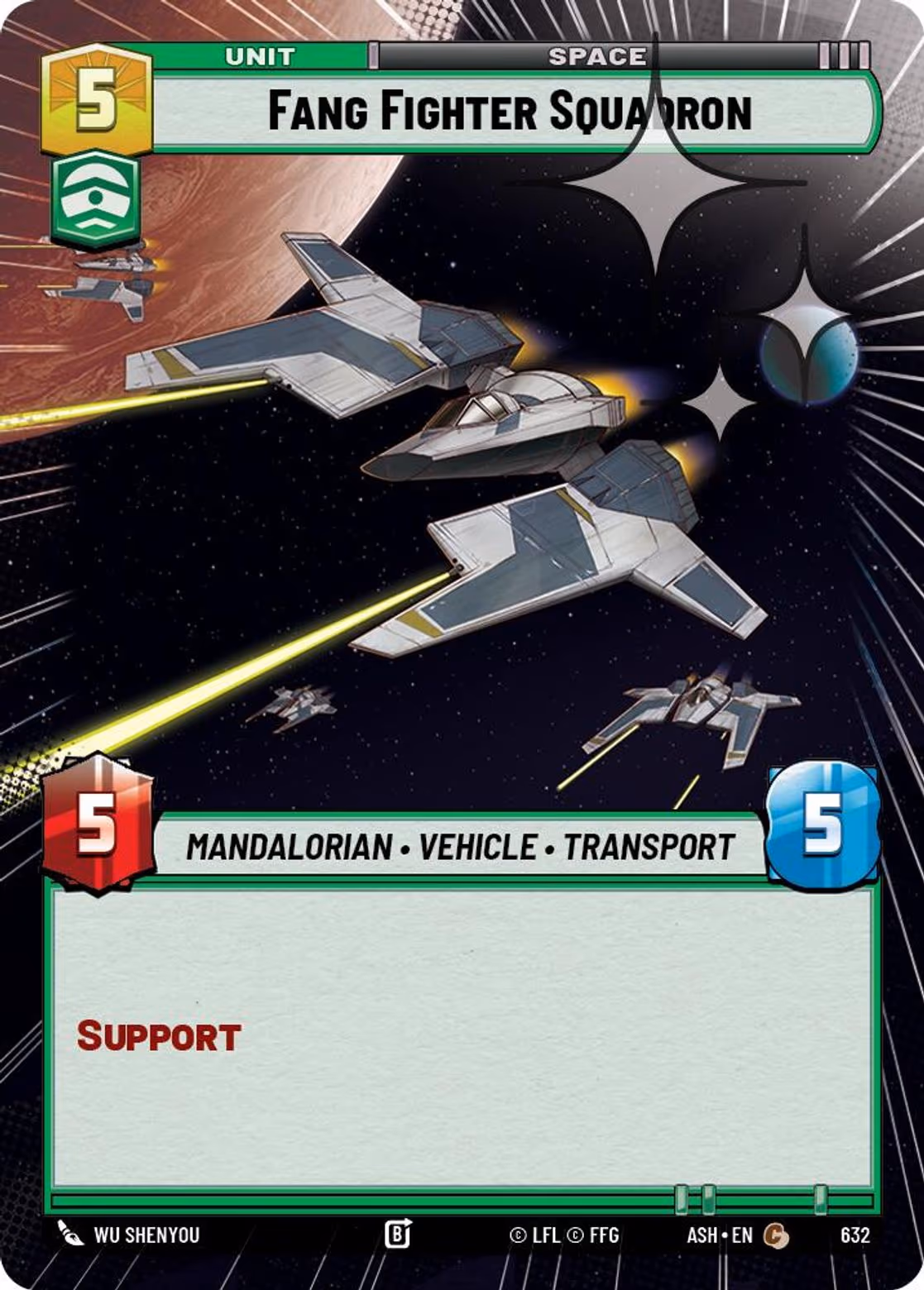Fang Fighter Squadron ASH-632 Hyperspace Foil Star Wars Unlimited card