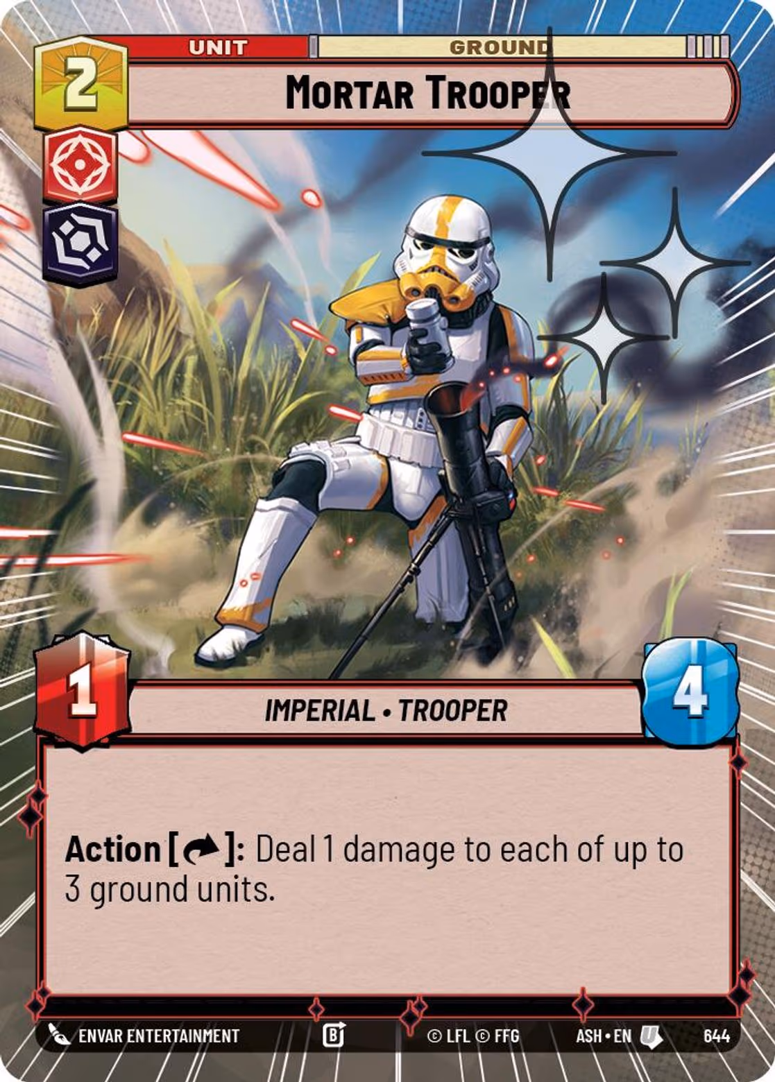 Mortar Trooper ASH-644 Hyperspace Foil Star Wars Unlimited card