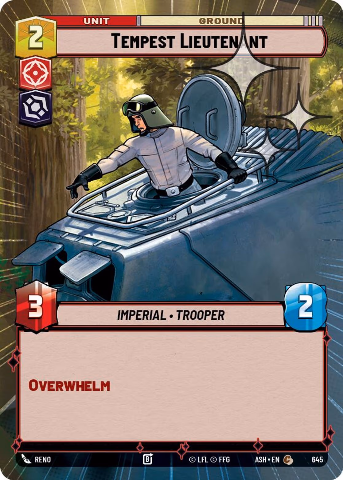 Tempest Lieutenant ASH-645 Hyperspace Foil Star Wars Unlimited card
