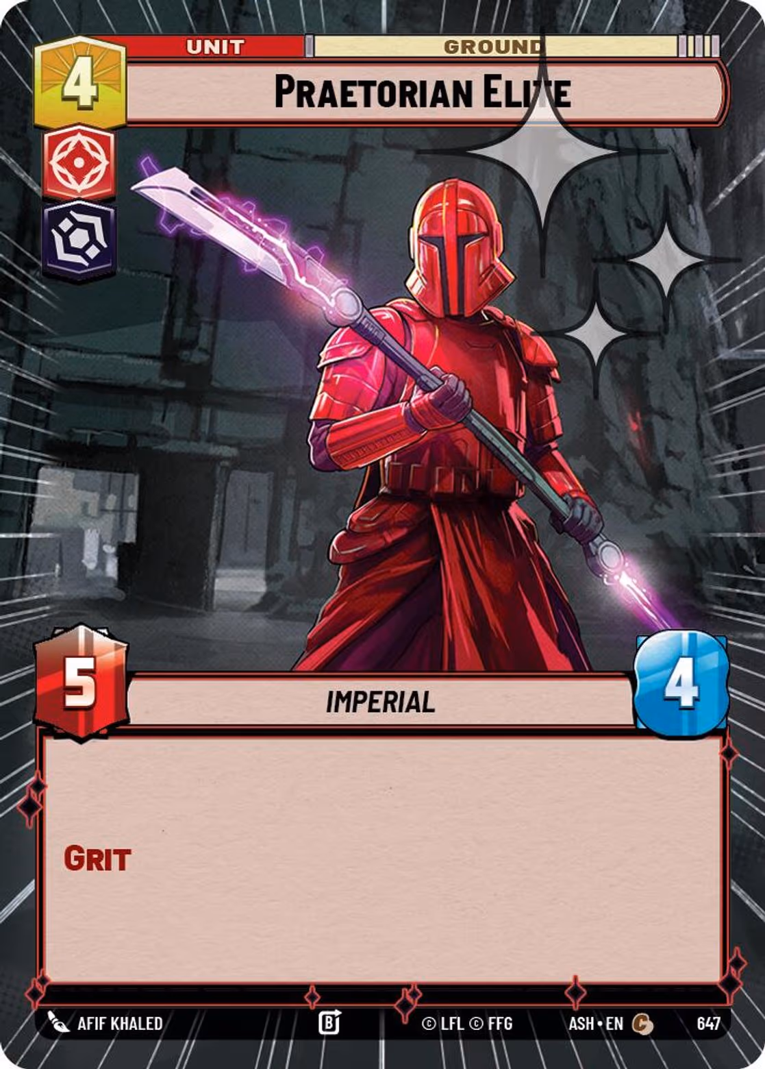 Praetorian Elite ASH-647 Hyperspace Foil Star Wars Unlimited card