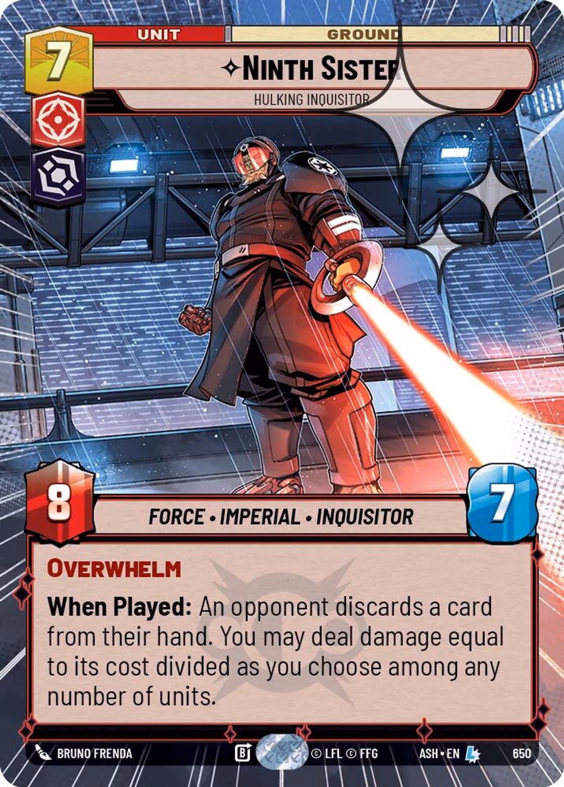 Ninth Sister - Hulking Inquisitor ASH-650 Hyperspace Foil Star Wars Unlimited card