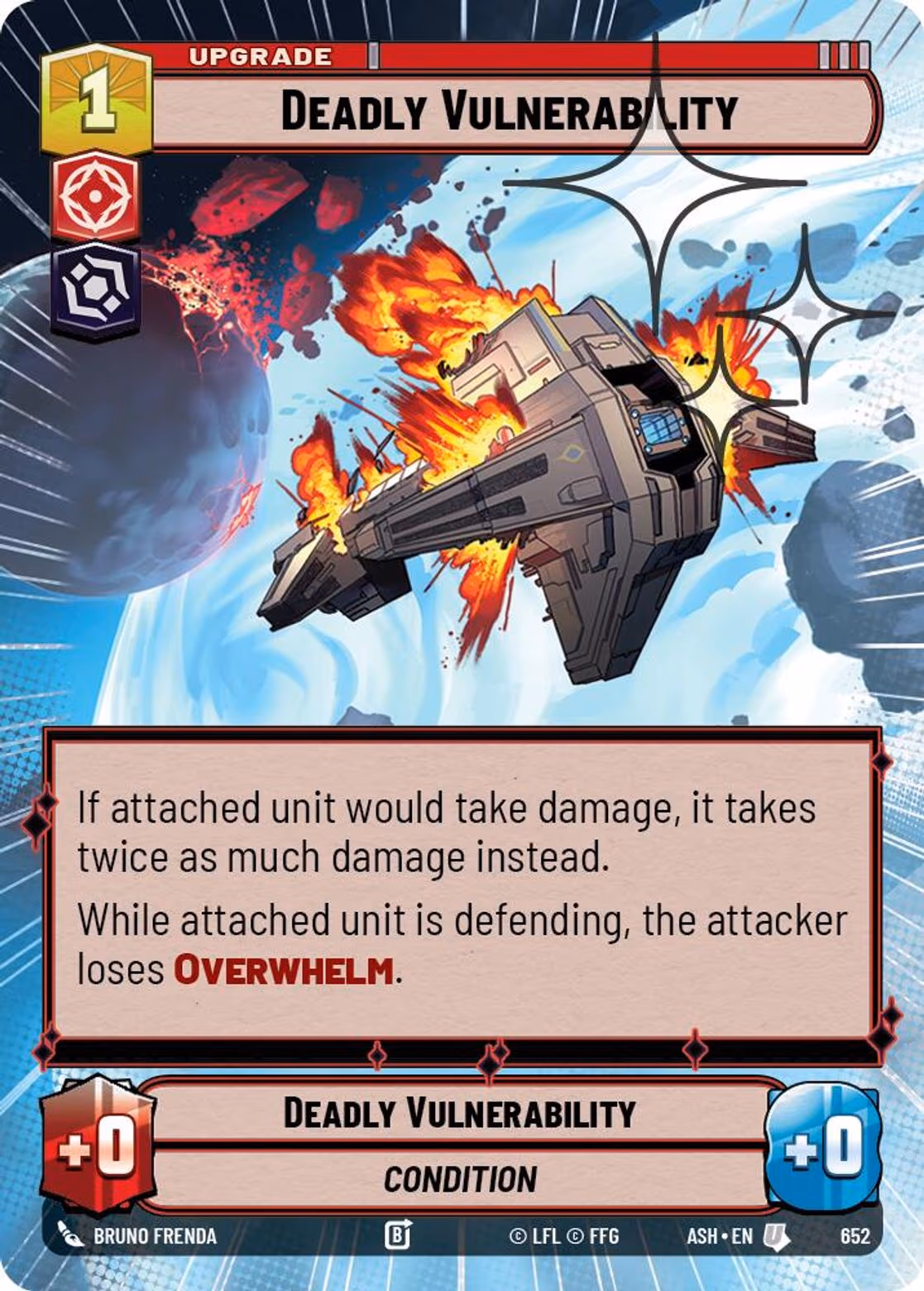 Deadly Vulnerability ASH-652 Hyperspace Foil Star Wars Unlimited card