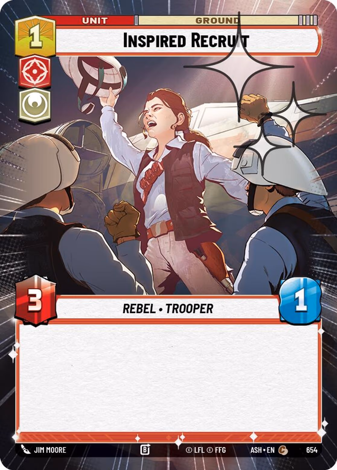 Inspired Recruit ASH-654 Hyperspace Foil Star Wars Unlimited card