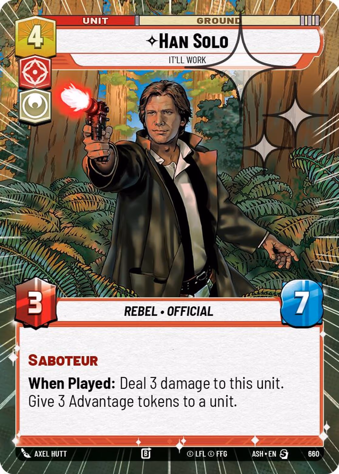 Han Solo - It'll Work ASH-660 Hyperspace Foil Star Wars Unlimited card