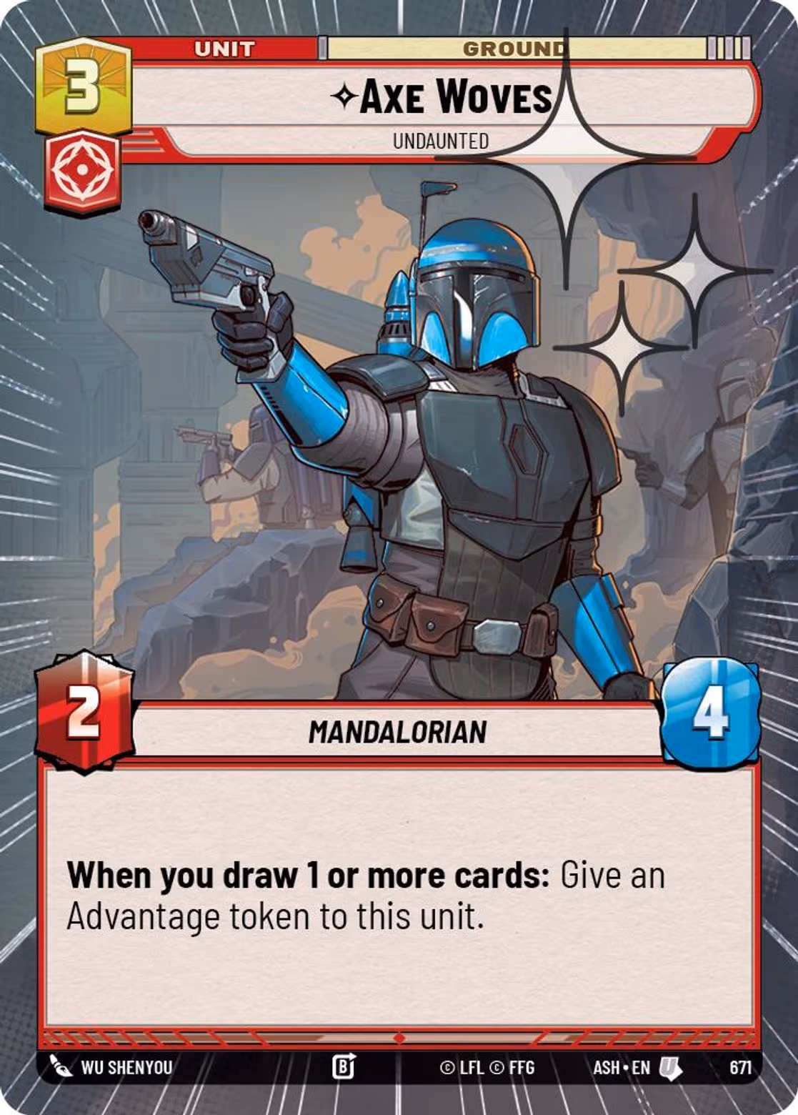 Axe Woves - Undaunted ASH-671 Hyperspace Foil Star Wars Unlimited card