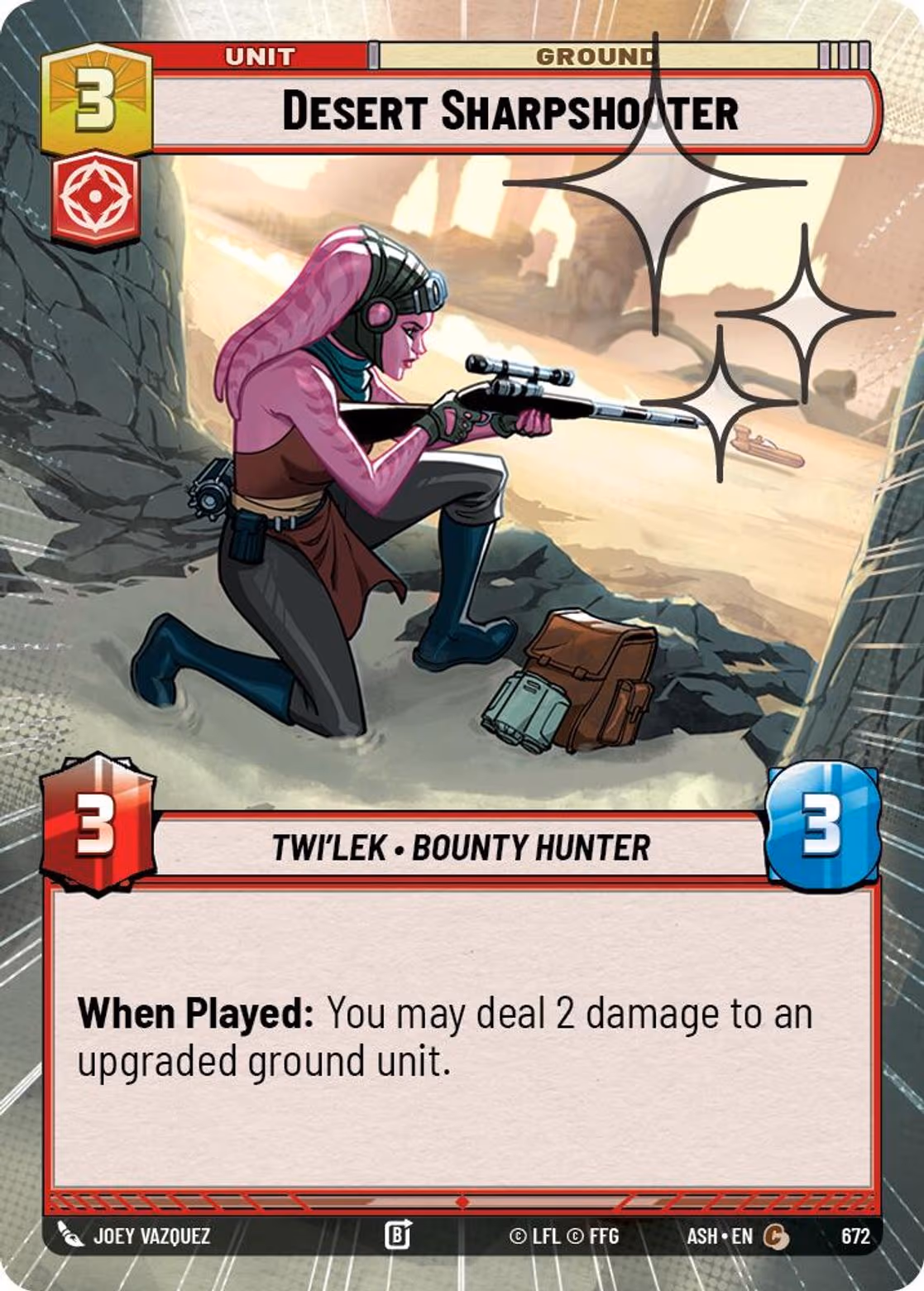 Desert Sharpshooter ASH-672 Hyperspace Foil Star Wars Unlimited card