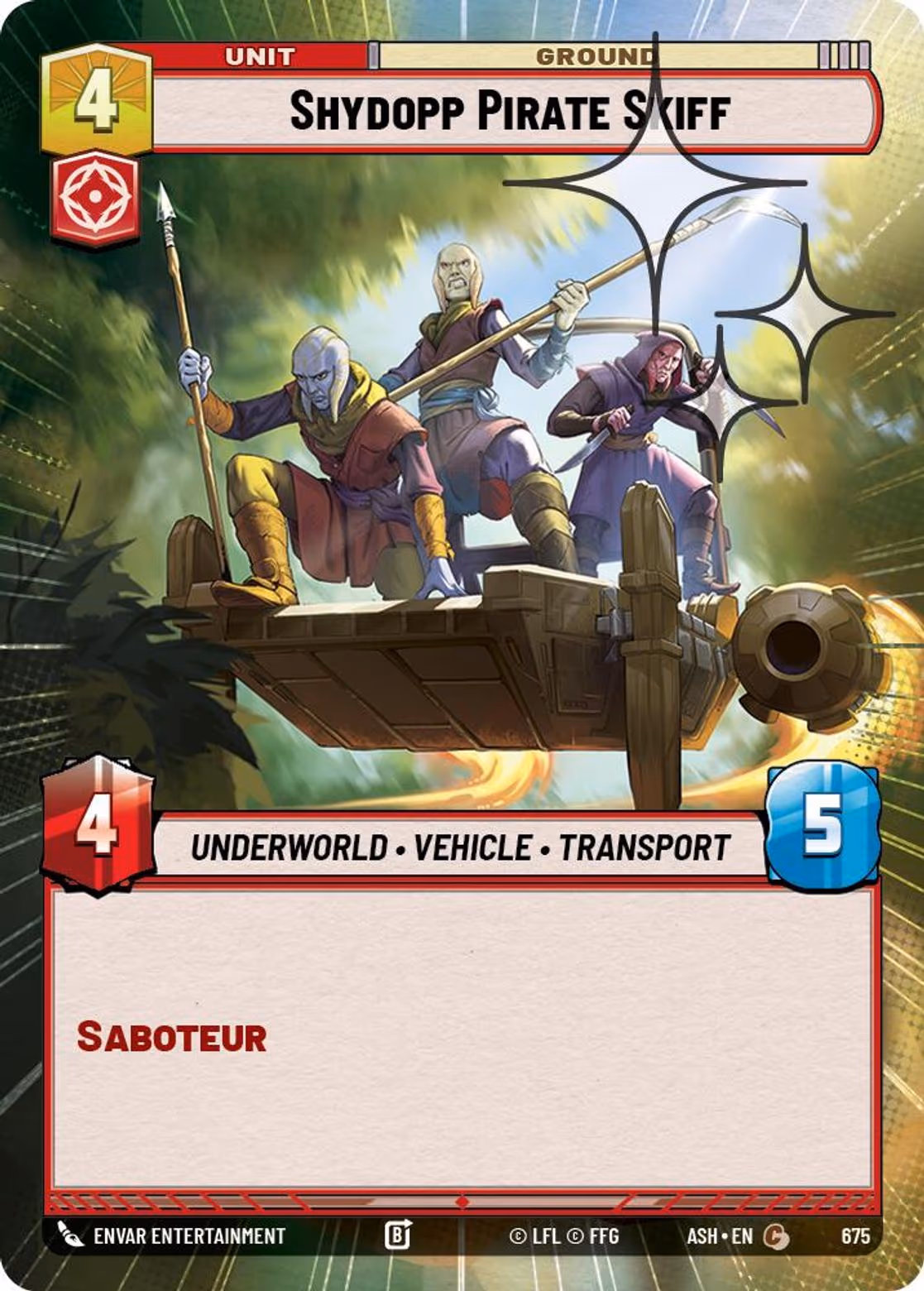 Shydopp Pirate Skiff ASH-675 Hyperspace Foil Star Wars Unlimited card