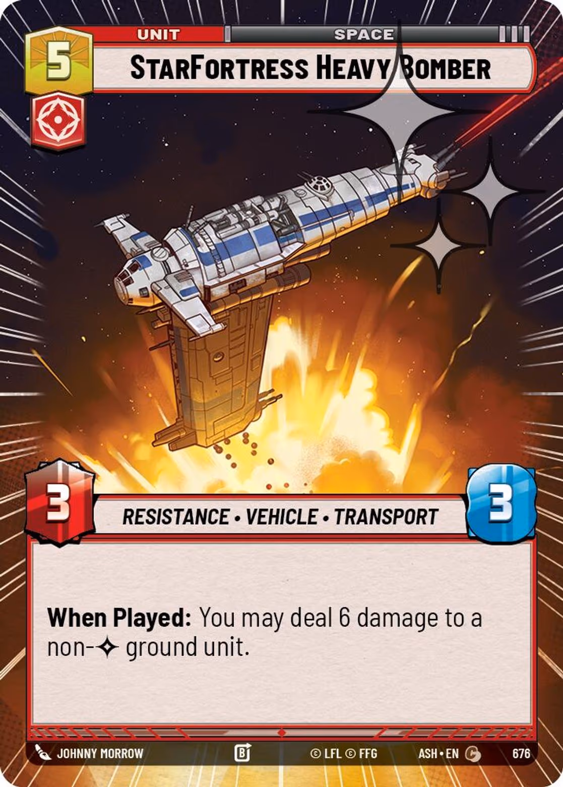 StarFortress Heavy Bomber ASH-676 Hyperspace Foil Star Wars Unlimited card