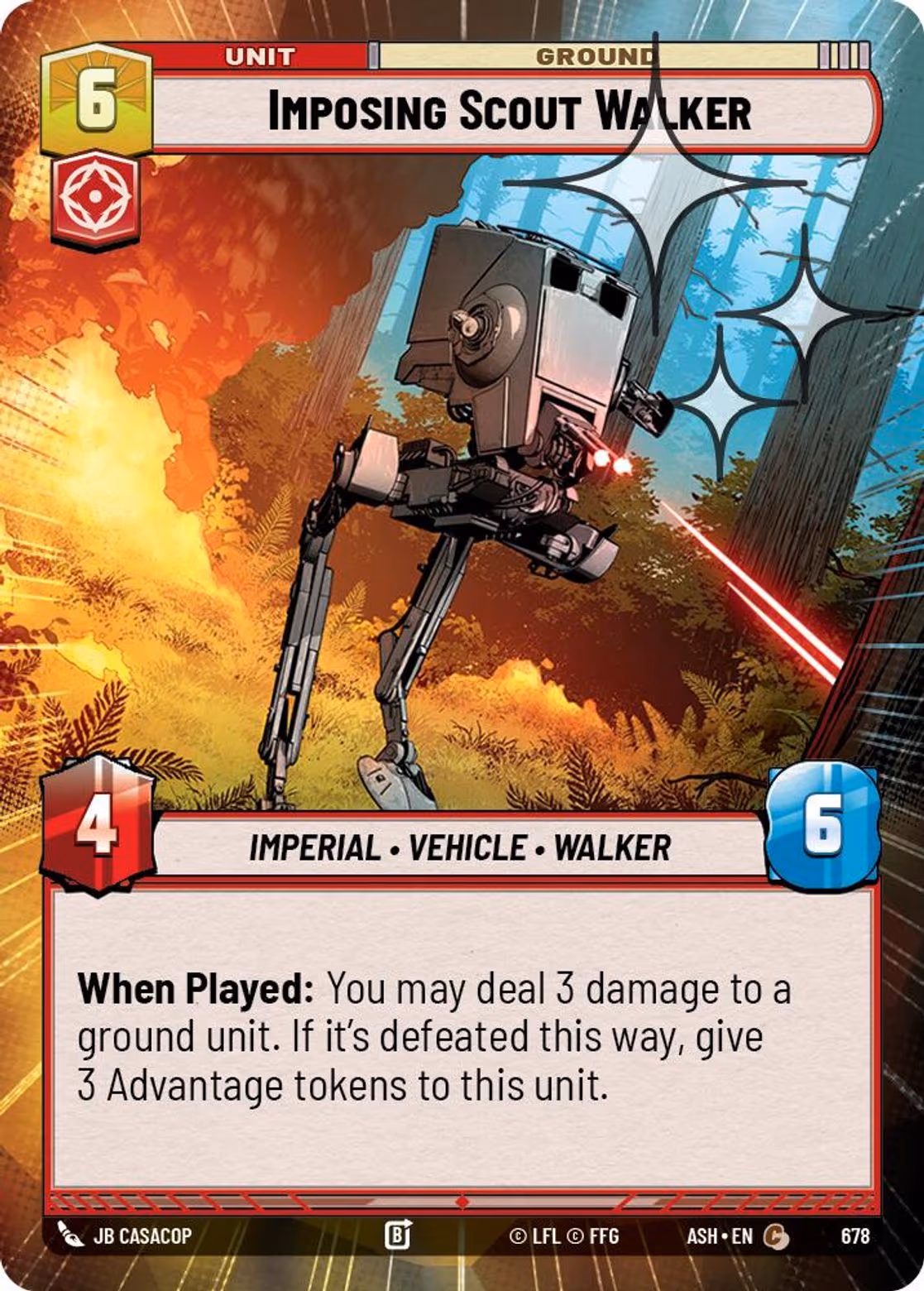 Imposing Scout Walker ASH-678 Hyperspace Foil Star Wars Unlimited card