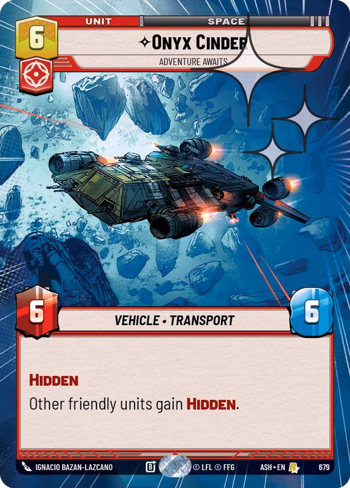 Onyx Cinder ASH-679 Hyperspace Foil Star Wars Unlimited card