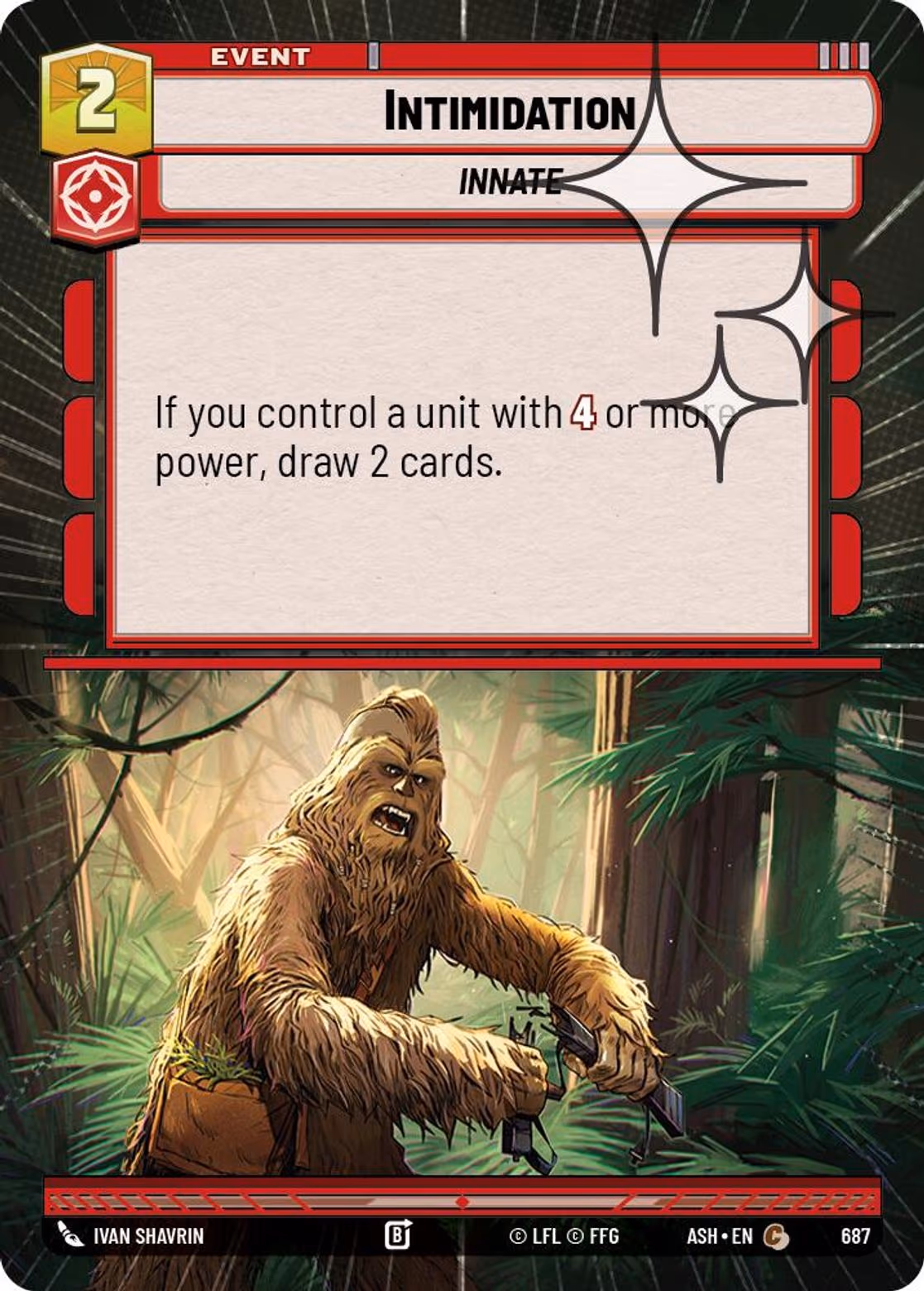 Intimidation ASH-687 Hyperspace Foil Star Wars Unlimited card
