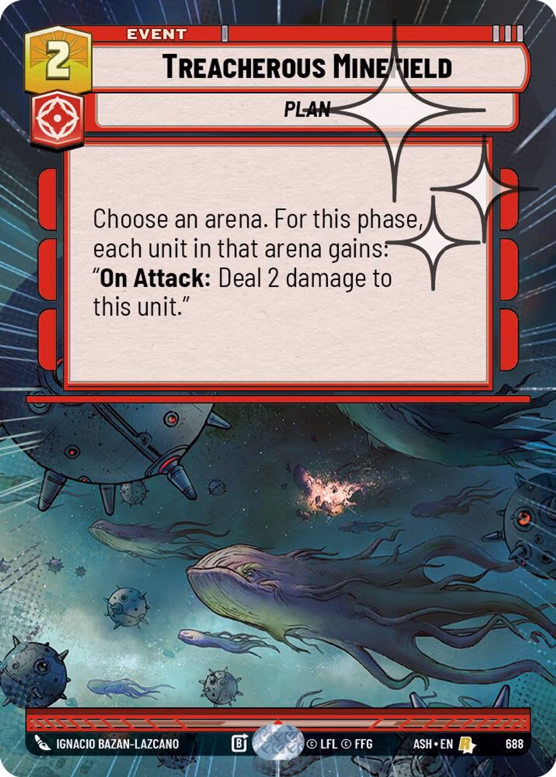 Treacherous Minefield ASH-688 Hyperspace Foil Star Wars Unlimited card