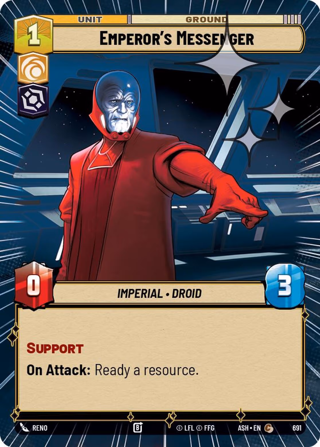 Emperor's Messenger ASH-691 Hyperspace Foil Star Wars Unlimited card