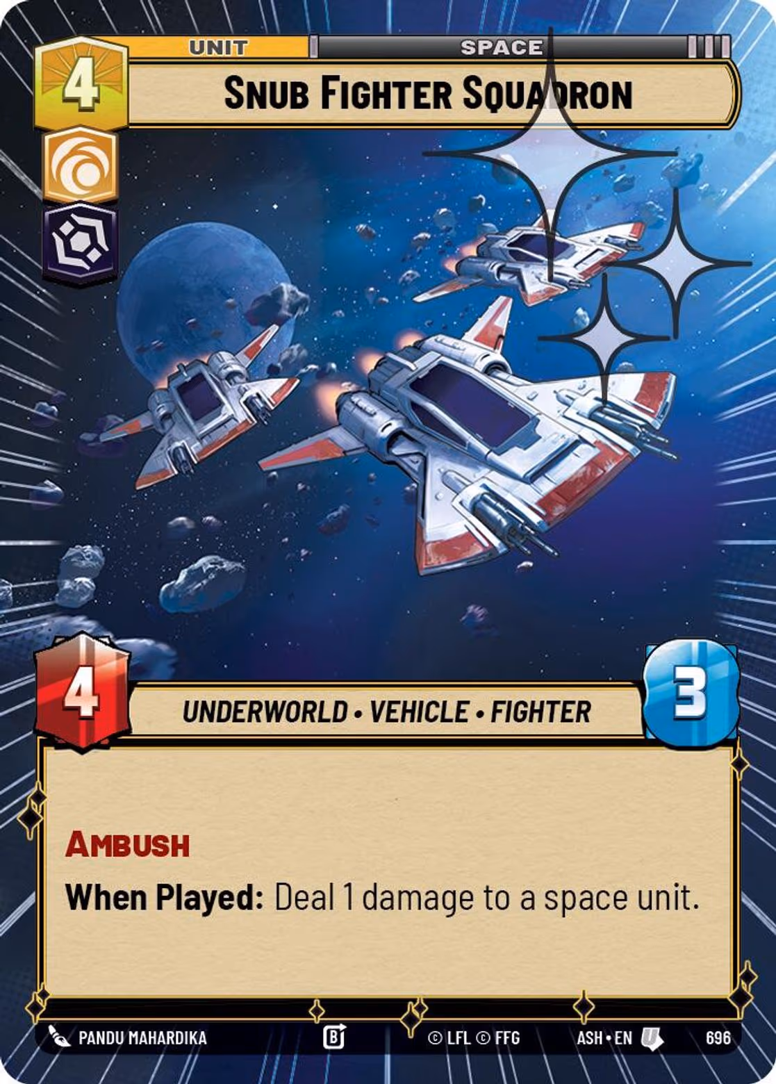 Snub Fighter Squadron ASH-696 Hyperspace Foil Star Wars Unlimited card