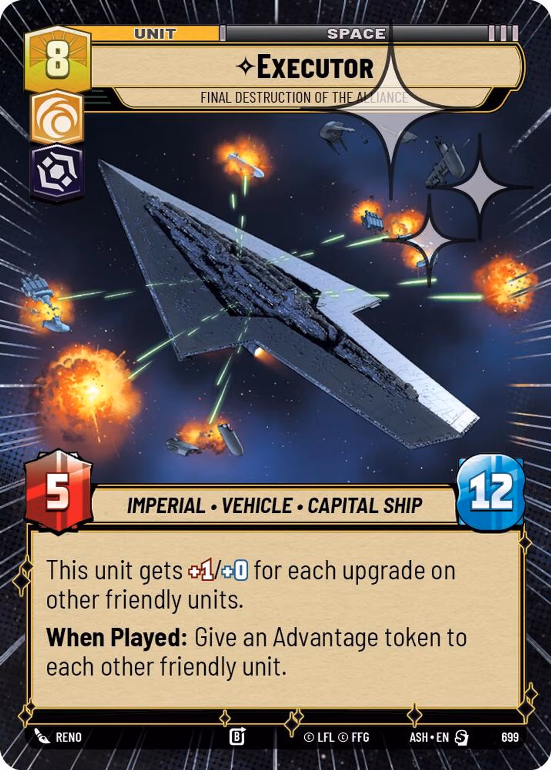 Executor - Final Destruction of the Alliance ASH-699 Hyperspace Foil Star Wars Unlimited card