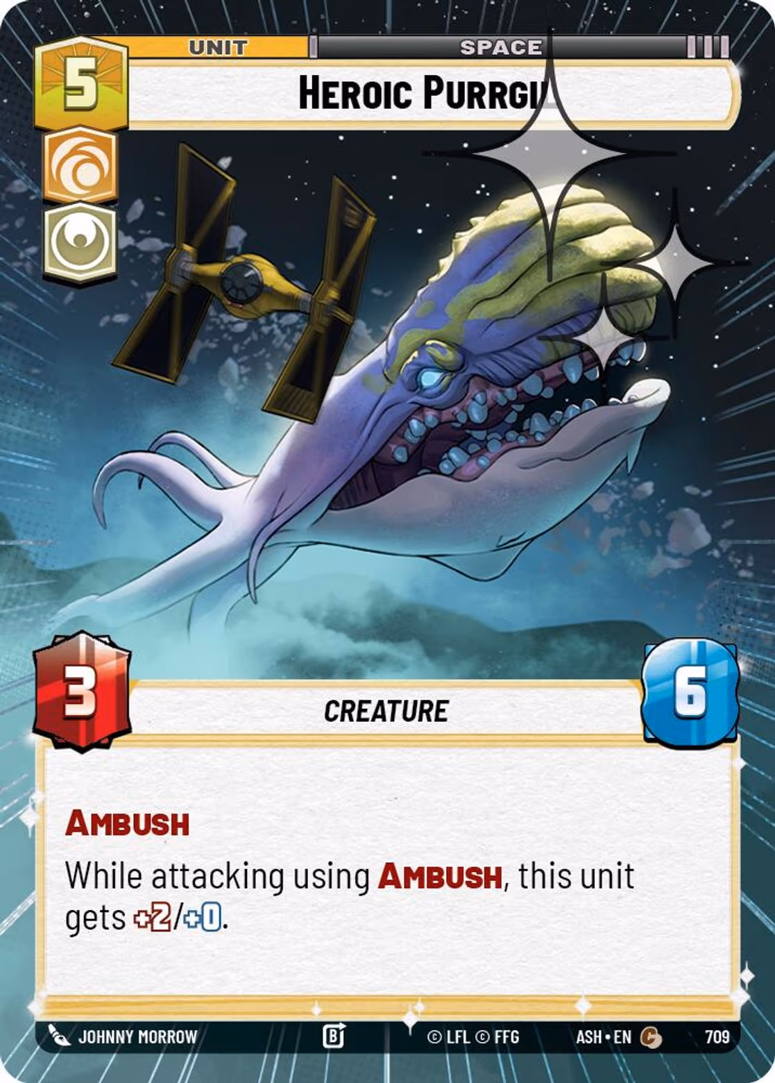 Heroic Purrgil ASH-709 Hyperspace Foil Star Wars Unlimited card