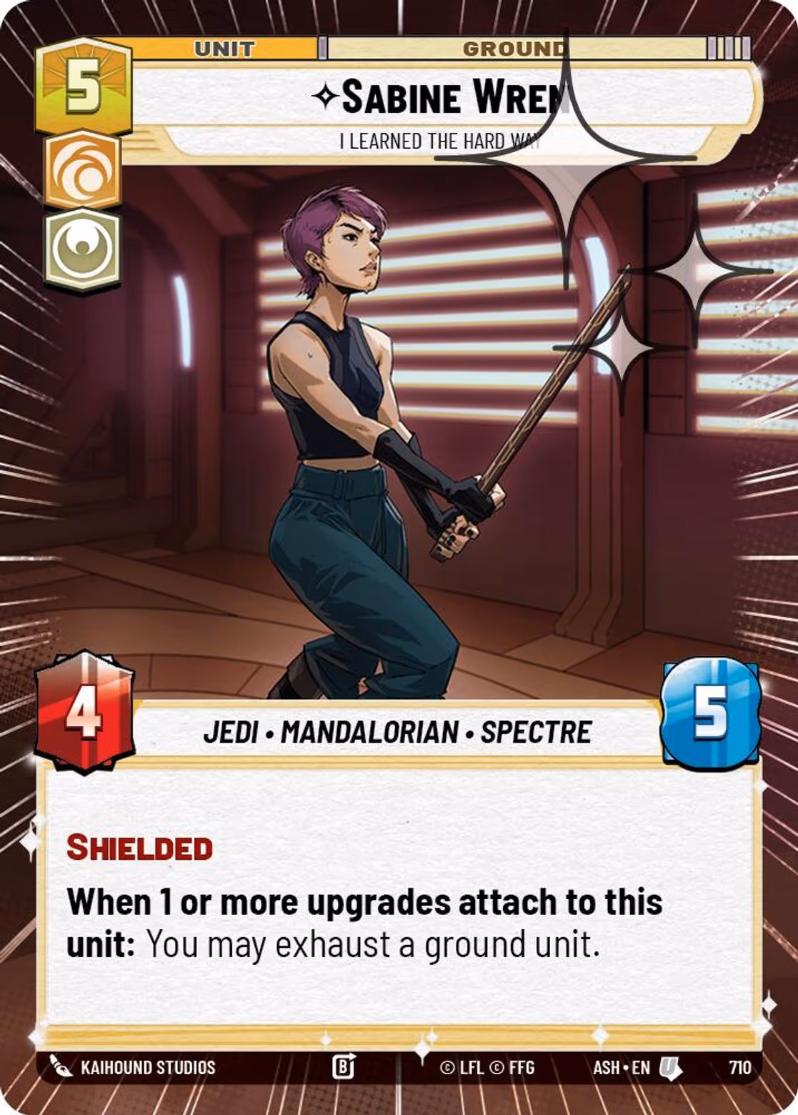 Sabine Wren - I Learned the Hard Way ASH-710 Hyperspace Foil Star Wars Unlimited card