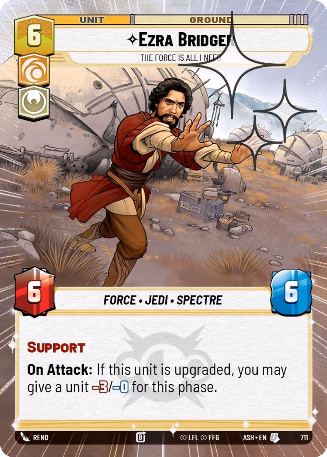 Ezra Bridger - The Force is All I Need ASH-711 Hyperspace Foil Star Wars Unlimited card
