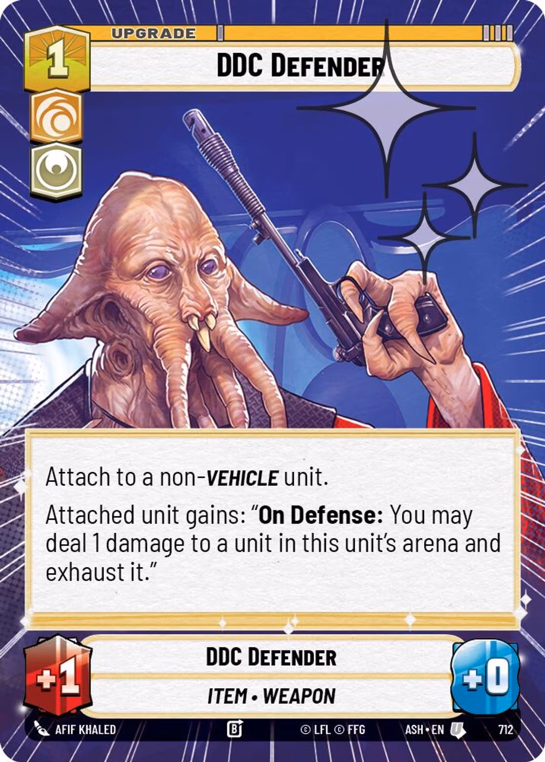 DDC Defender ASH-712 Hyperspace Foil Star Wars Unlimited card