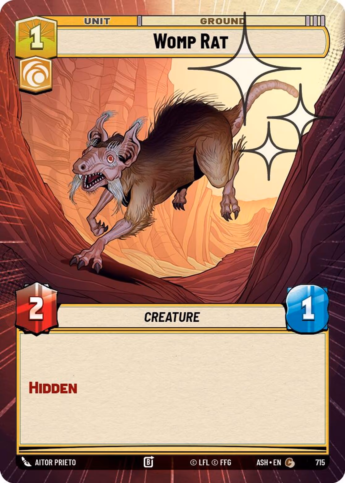 Womp Rat ASH-715 Hyperspace Foil Star Wars Unlimited card