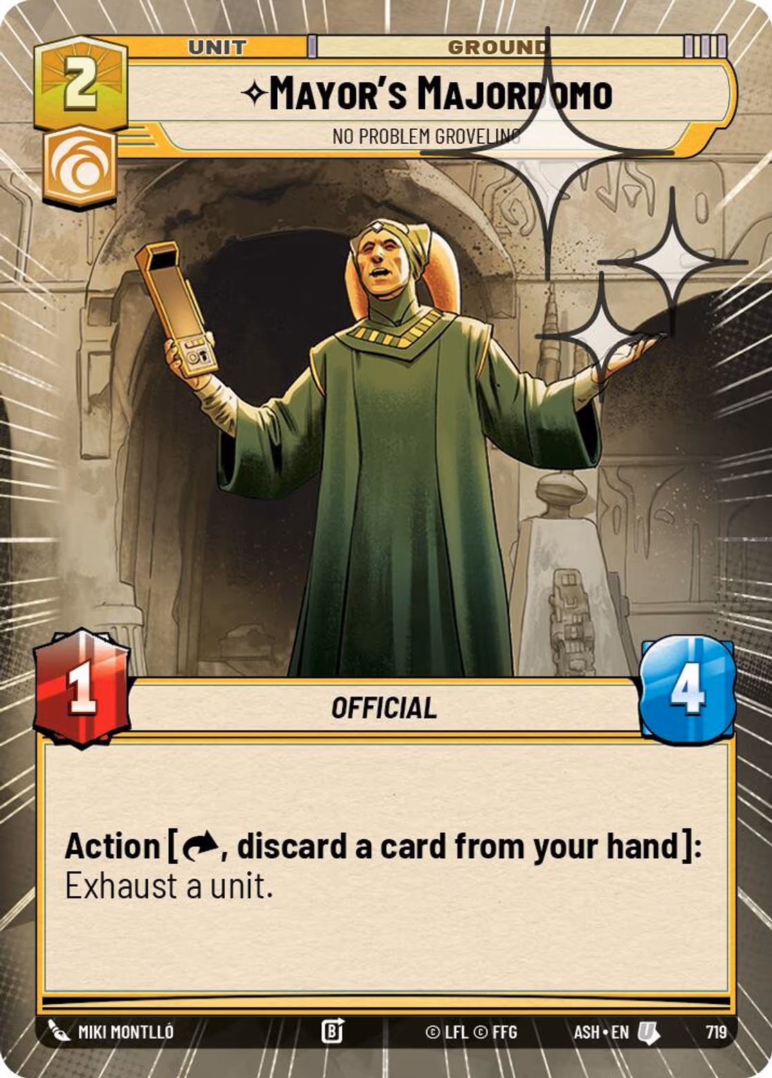 Mayor's Majordomo - No Problem Groveling ASH-719 Hyperspace Foil Star Wars Unlimited card
