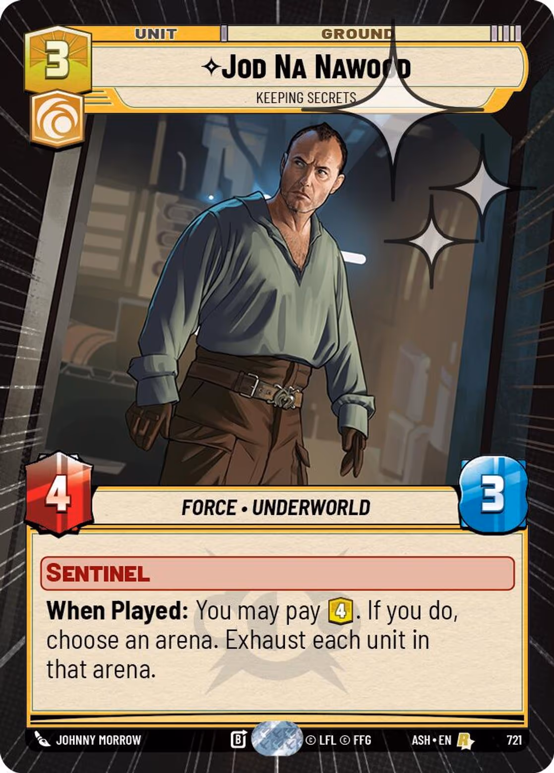 Jod Na Nawood - We Don't Want War ASH-721 Hyperspace Foil Star Wars Unlimited card