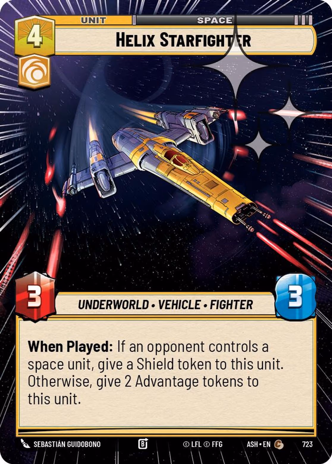 Helix Starfighter ASH-723 Hyperspace Foil Star Wars Unlimited card
