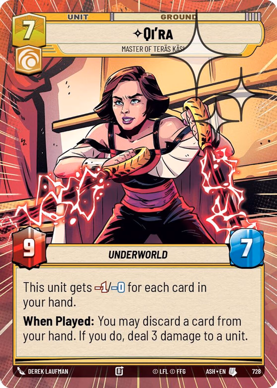 Qi'ra - Master of Teräs Käsi ASH-728 Hyperspace Foil Star Wars Unlimited card