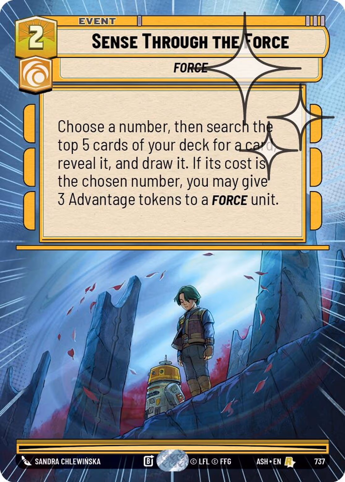 Sense Through the Force ASH-737 Hyperspace Foil Star Wars Unlimited card