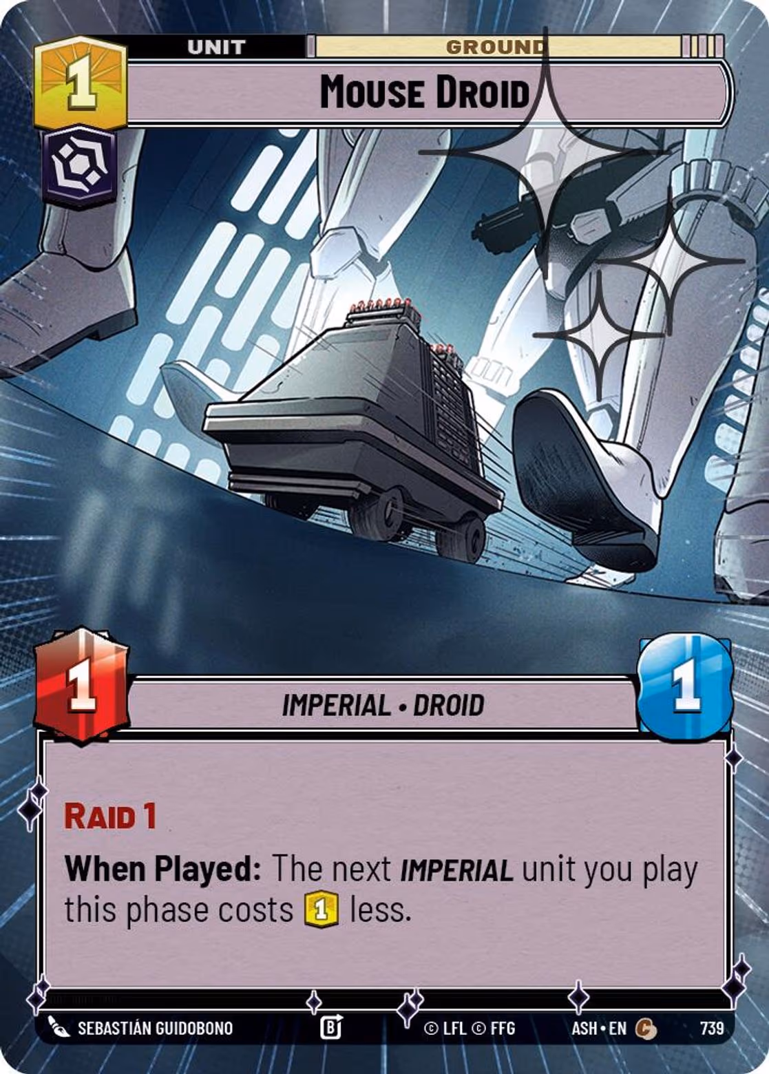Mouse Droid ASH-739 Hyperspace Foil Star Wars Unlimited card