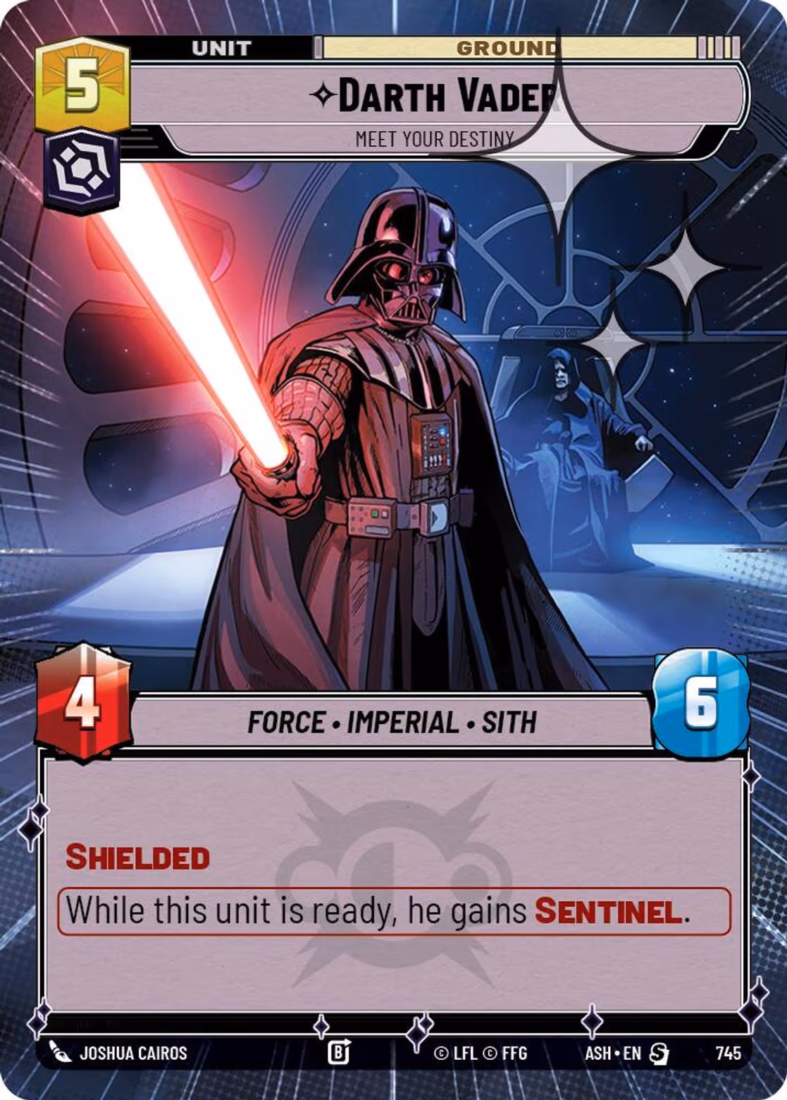 Darth Vader - Meet Your Destiny ASH-745 Hyperspace Foil Star Wars Unlimited card