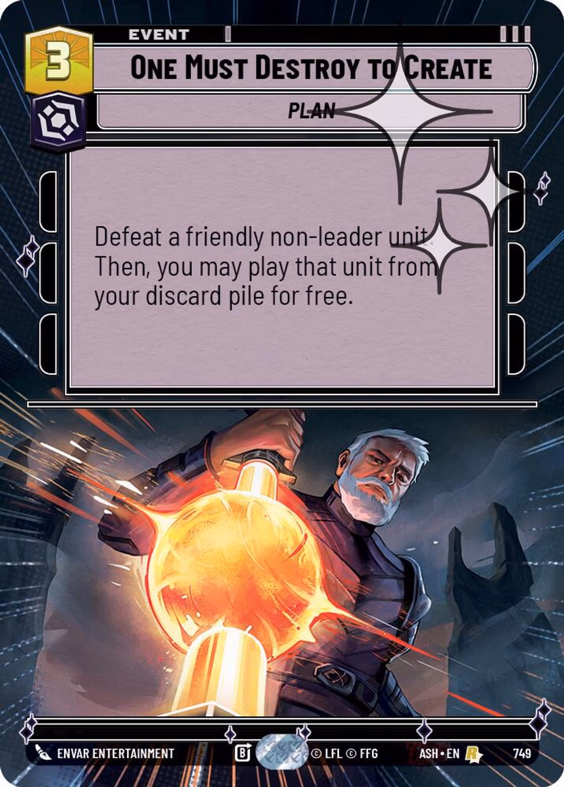 One Must Destroy to Create ASH-749 Hyperspace Foil Star Wars Unlimited card