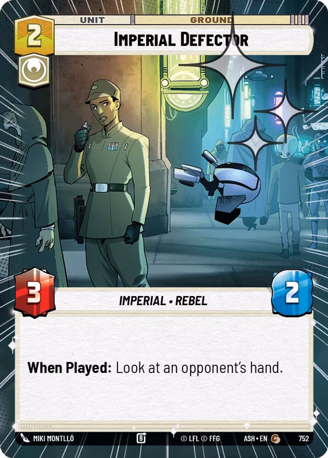 Imperial Defector ASH-752 Hyperspace Foil Star Wars Unlimited card