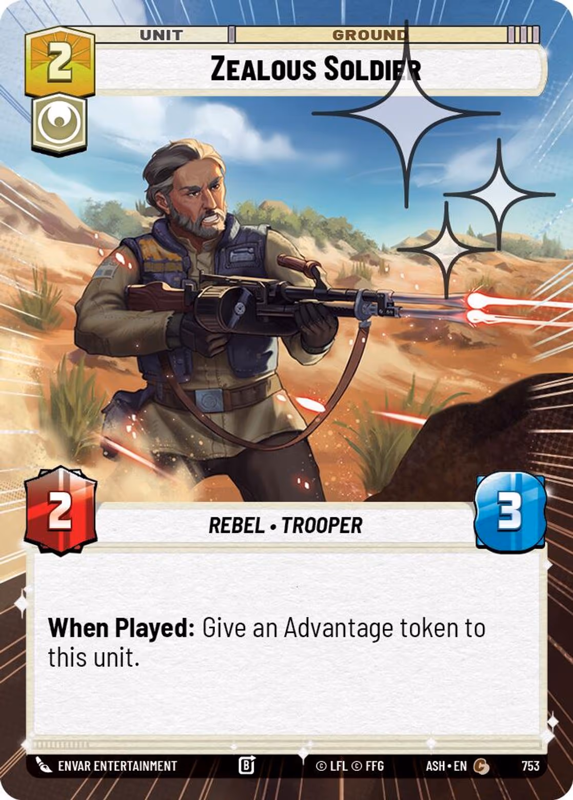 Zealous Soldier ASH-753 Hyperspace Foil Star Wars Unlimited card