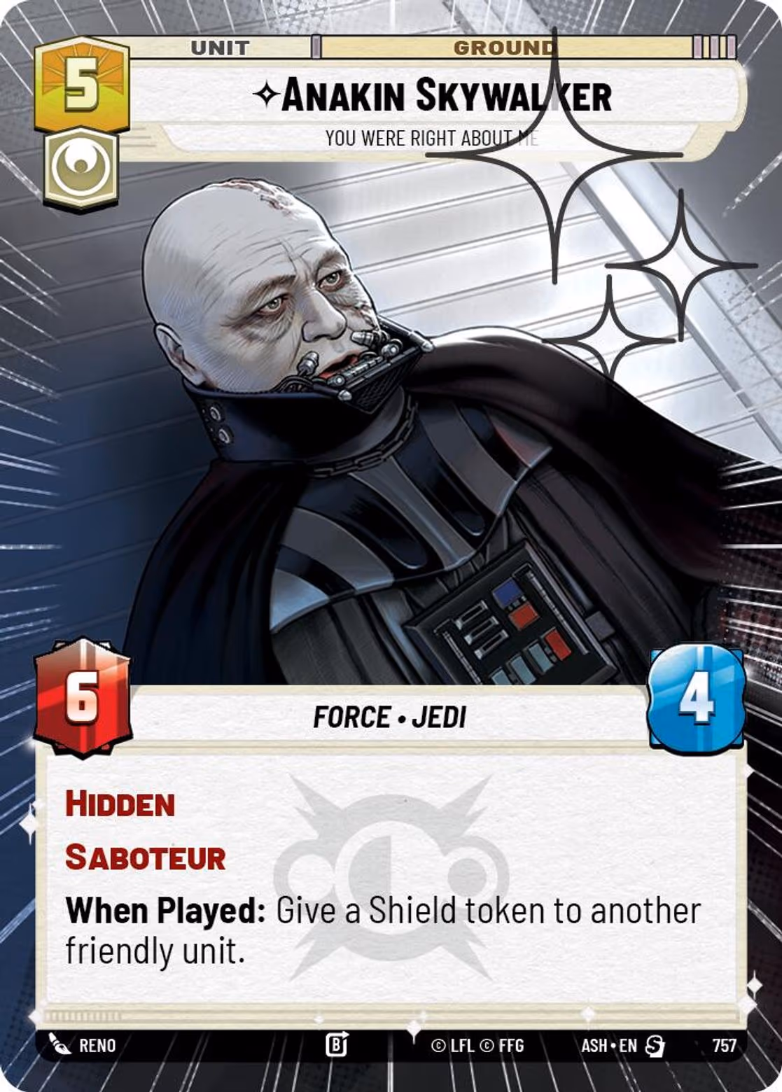 Anakin Skywalker - You Were Right About Me ASH-757 Hyperspace Foil Star Wars Unlimited card