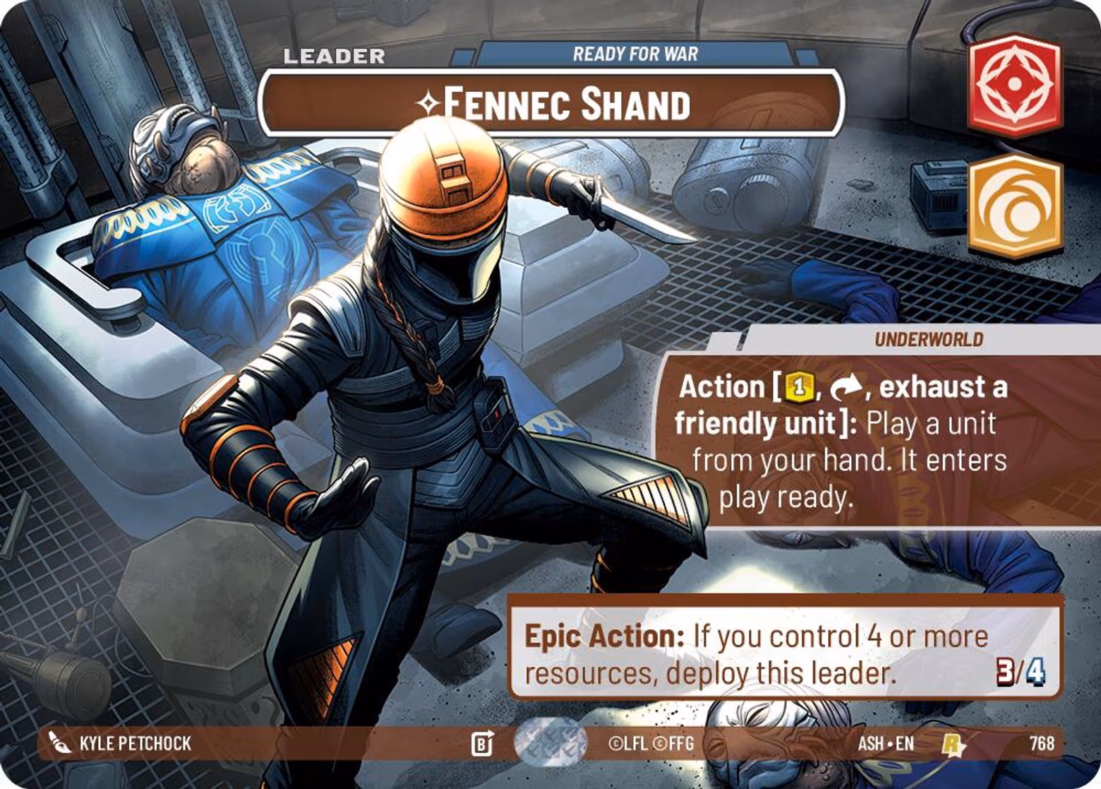 Fennec Shand - Ready for War ASH-768 Showcase Star Wars Unlimited card