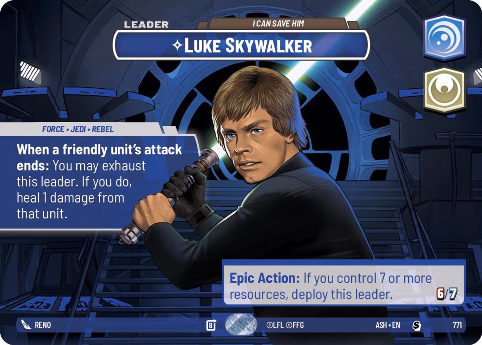 Luke Skywalker - I Can Save Him ASH-771 Showcase Star Wars Unlimited card
