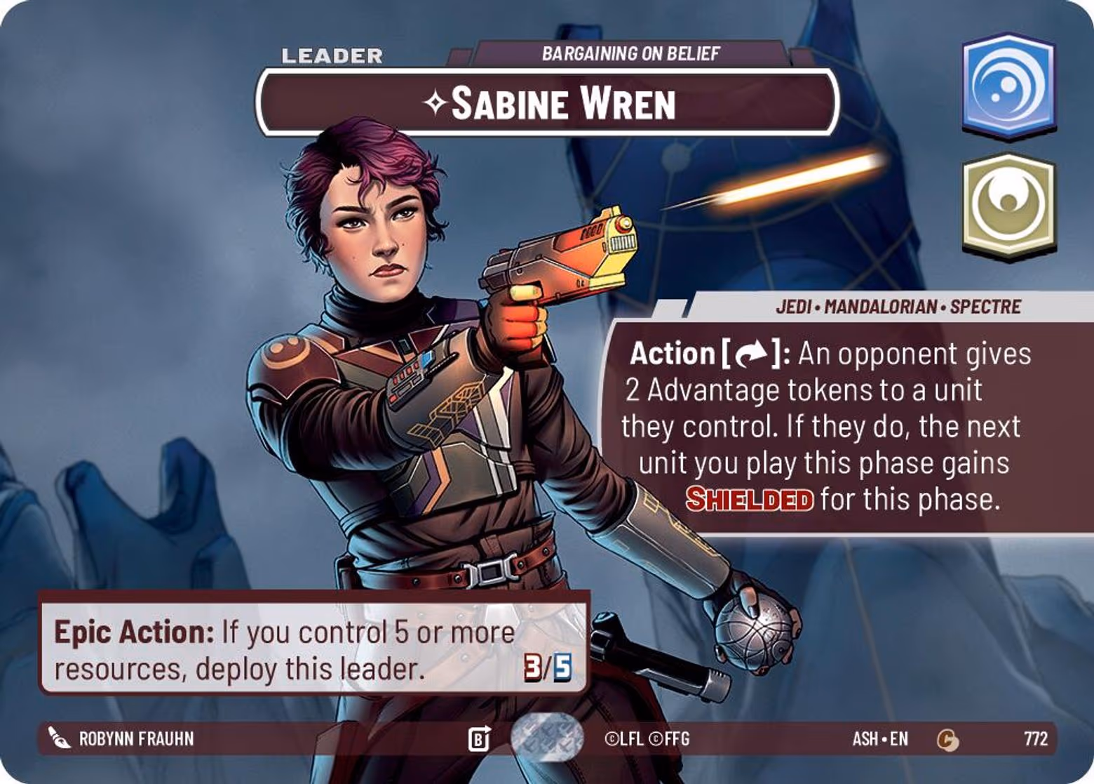 Sabine Wren - Bargaining on Belief ASH-772 Showcase Star Wars Unlimited card