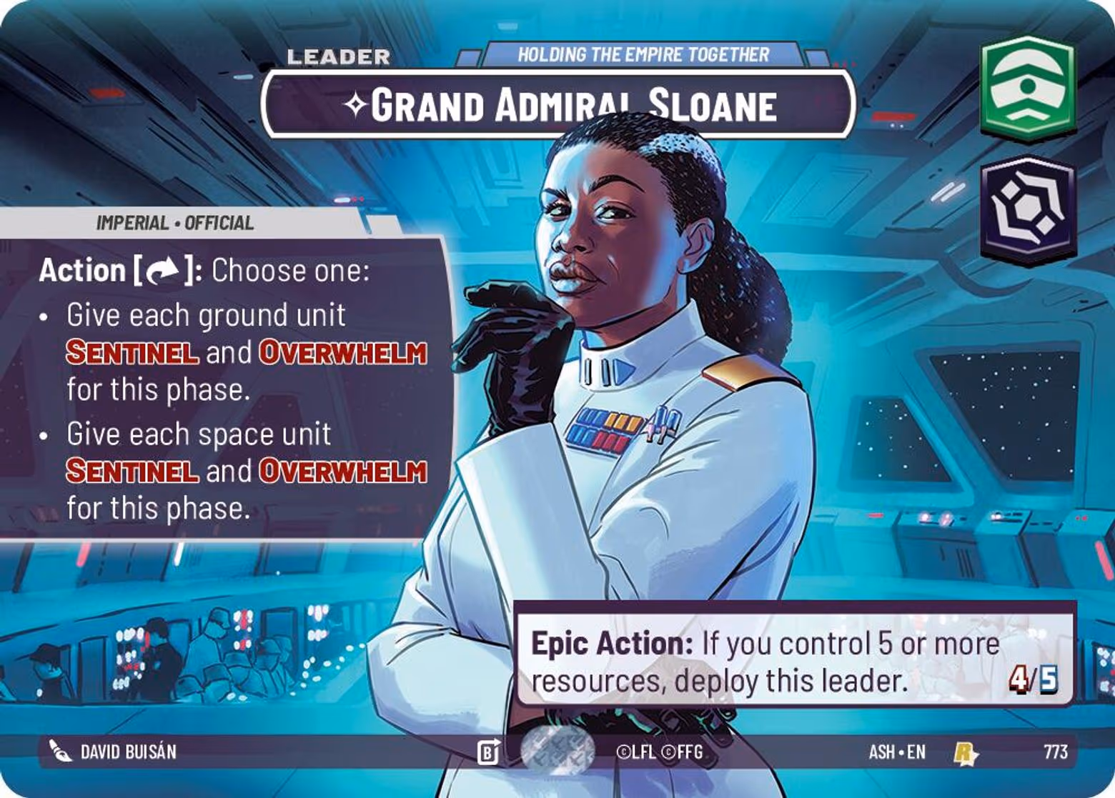Grand Admiral Sloane - Holding the Empire Together ASH-773 Showcase Star Wars Unlimited card