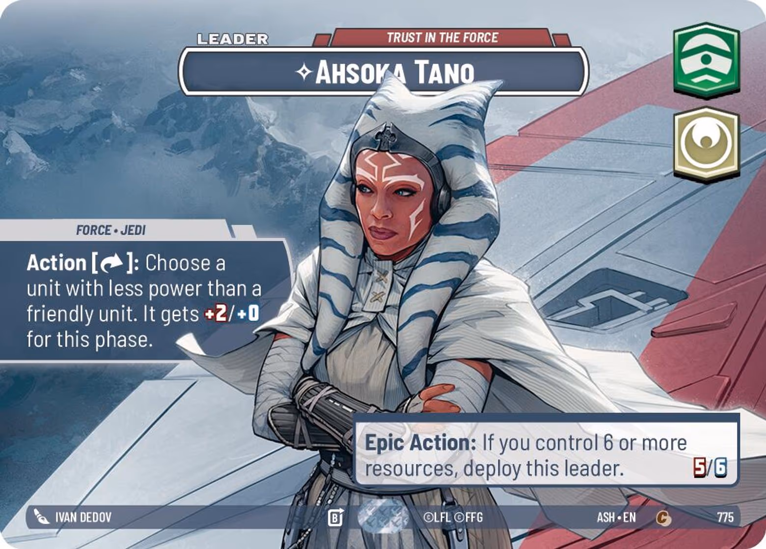 Ahsoka Tano - Trust in the Force ASH-775 Showcase Star Wars Unlimited card