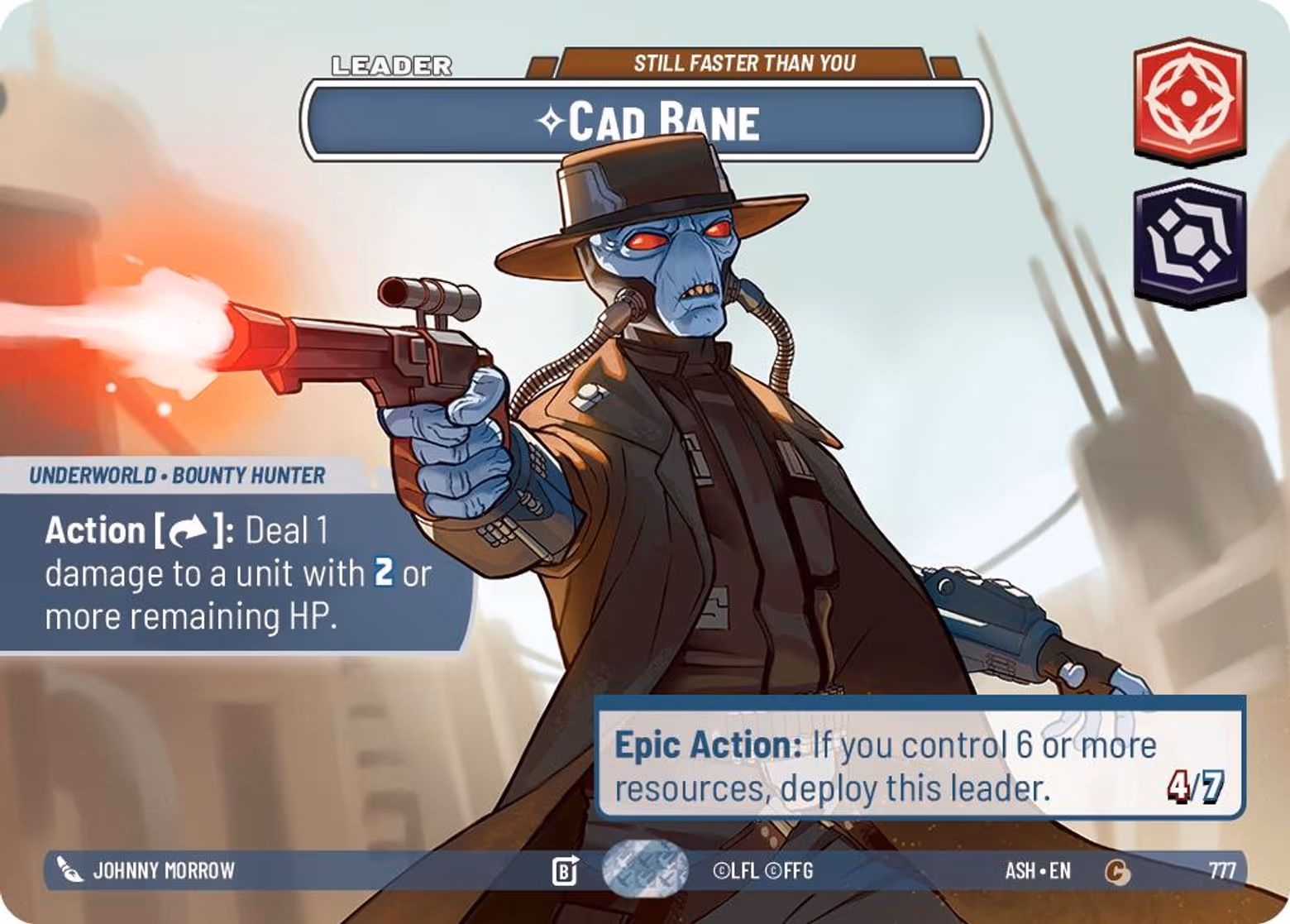 Cad Bane - Still Faster Than You ASH-777 Showcase Star Wars Unlimited card