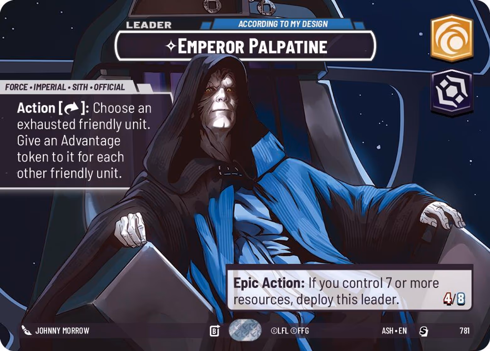Emperor Palpatine - According to My Design ASH-781 Showcase Star Wars Unlimited card